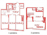 2-комнатная планировка квартиры в доме по адресу Бархатная улица 9а