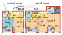 3-комнатная планировка квартиры в доме по адресу Отрадный проспект 93/2 (2)