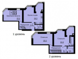3-комнатная планировка квартиры в доме по адресу Амосова академика улица 67