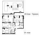 3-комнатная планировка квартиры в доме по адресу Новопечерский переулок 5