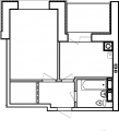 1-комнатная планировка квартиры в доме по адресу Радистов улица 34е