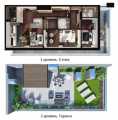 2-комнатная планировка квартиры в доме по адресу Пирятинская улица 6б