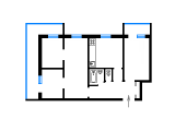 4-кімнатне планування квартири в будинку по проєкту 1-КГ-480-47