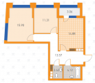 2-комнатная планировка квартиры в доме по адресу Святошинская площадь 1 (4)