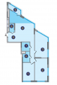 3-комнатная планировка квартиры в доме по адресу Заречная улица 1 (8)