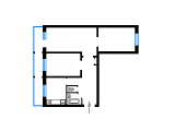 3-комнатная планировка квартиры в доме по проекту 1-КГ-480-11