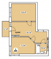 2-комнатная планировка квартиры в доме по адресу Радужная улица 133/25