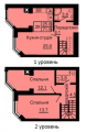 2-комнатная планировка квартиры в доме по адресу Амосова академика улица 67