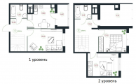 3-комнатная планировка квартиры в доме по адресу Свободы улица 1 (7)