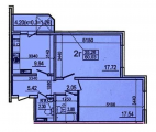 2-комнатная планировка квартиры в доме по адресу Моторный переулок 11