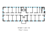 Поверхове планування квартир в будинку по проєкту 1-204-114 (гуртожиток)