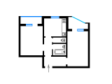 2-комнатная планировка квартиры в доме по проекту АППС-люкс