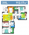 3-комнатная планировка квартиры в доме по адресу Салютная улица 2б (14)