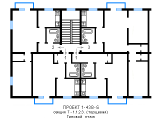 Поэтажная планировка квартир в доме по проекту 1-438-6