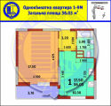 1-комнатная планировка квартиры в доме по адресу Данченко Сергея улица 28