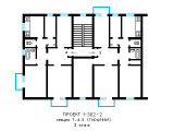 Поэтажная планировка квартир в доме по проекту 1-302-2