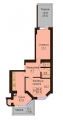 2-комнатная планировка квартиры в доме по адресу Солнечная улица 1