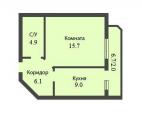 1-комнатная планировка квартиры в доме по адресу Черкасская улица 14
