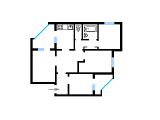 4-кімнатне планування квартири в будинку по проєкту АППС-люкс