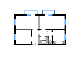 3-комнатная планировка квартиры в доме по проекту 1-424-14