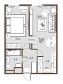 2-комнатная планировка квартиры в доме по адресу Балукова улица 1