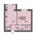 1-комнатная планировка квартиры в доме по адресу Франко Ивана улица №5