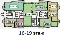 Поверхове планування квартир в будинку за адресою Оболонська набережна 1к2