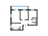 3-комнатная планировка квартиры в доме по проекту 1у-438А-41