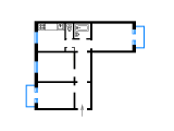 3-комнатная планировка квартиры в доме по проекту 1-406-09