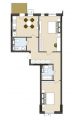 2-комнатная планировка квартиры в доме по адресу Львовская улица 18б