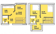 3-комнатная планировка квартиры в доме по адресу Ватутина улица 111