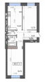 2-комнатная планировка квартиры в доме по адресу Новооскольская улица 6б