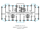 Поверхове планування квартир в будинку по проєкту КТ-12-3
