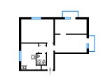 3-комнатная планировка квартиры в доме по проекту 1-201-12