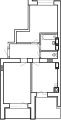 2-комнатная планировка квартиры в доме по адресу Радистов улица 34е