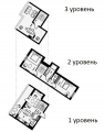 3-кімнатне планування квартири в будинку за адресою Набережно-Рибальська вулиця 3