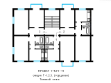 Поэтажная планировка квартир в доме по проекту 1-424-11