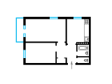 2-комнатная планировка квартиры в доме по проекту 1-464А-20