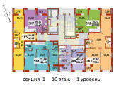 Поэтажная планировка квартир в доме по адресу Отрадный проспект 93/2