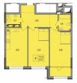 2-комнатная планировка квартиры в доме по адресу Харьковское шоссе №210