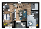 2-комнатная планировка квартиры в доме по адресу Тираспольская улица 43 (5)