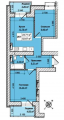2-комнатная планировка квартиры в доме по адресу Прожекторный переулок дом 2