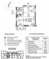 1-кімнатне планування квартири в будинку за адресою Гмирі / Колекторна №27