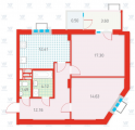 2-комнатная планировка квартиры в доме по адресу Бориспольская улица 18-26 (4)