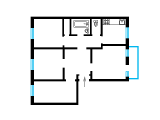 4-кімнатне планування квартири в будинку по проєкту 1-302-5