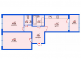 2-комнатная планировка квартиры в доме по адресу Берковецкая улица 6 (1)