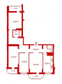 4-комнатная планировка квартиры в доме по адресу Печерская улица 6