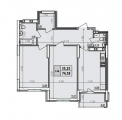 2-кімнатне планування квартири в будинку за адресою Маланюка Євгена вулиця (Сагайдака Степана вулиця) 101 (18-21
