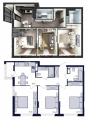 3-комнатная планировка квартиры в доме по адресу Гузара Любомира улица (Комарова Космонавта проспект) 9б