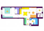 1-комнатная планировка квартиры в доме по адресу Кольцевая дорога 1 (226)